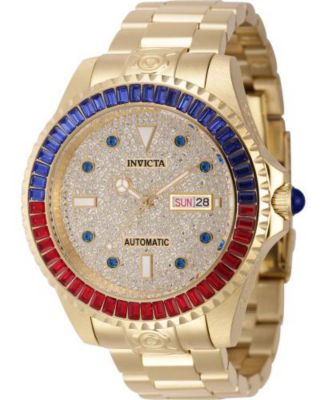 Men's 46636 Pro Diver Automatic 3 Hand Gold, Pave Dial Watch