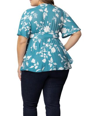 Plus Size Encore Short Sleeve Printed Top