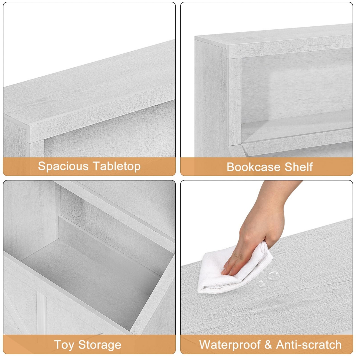 gaomon Kids Bookshelf, Wooden Toy Storage Organizer with Cubby