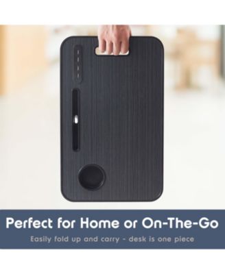 Foldable & Lightweight Lap Desk with USB Ports - Ideal for Working, Reading, or Eating - Small