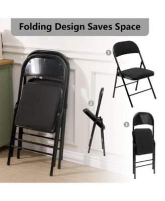 10-Pack PU leather upholstery Folding Chair Padded Seat Metal Frame for Home Office Dining Room Chair