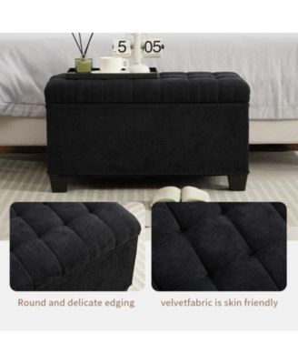 Storage Ottoman Bench with Metal Frame, Versatile Shoe Bench for Bedroom, Entryway, Living Room-The Pop Home