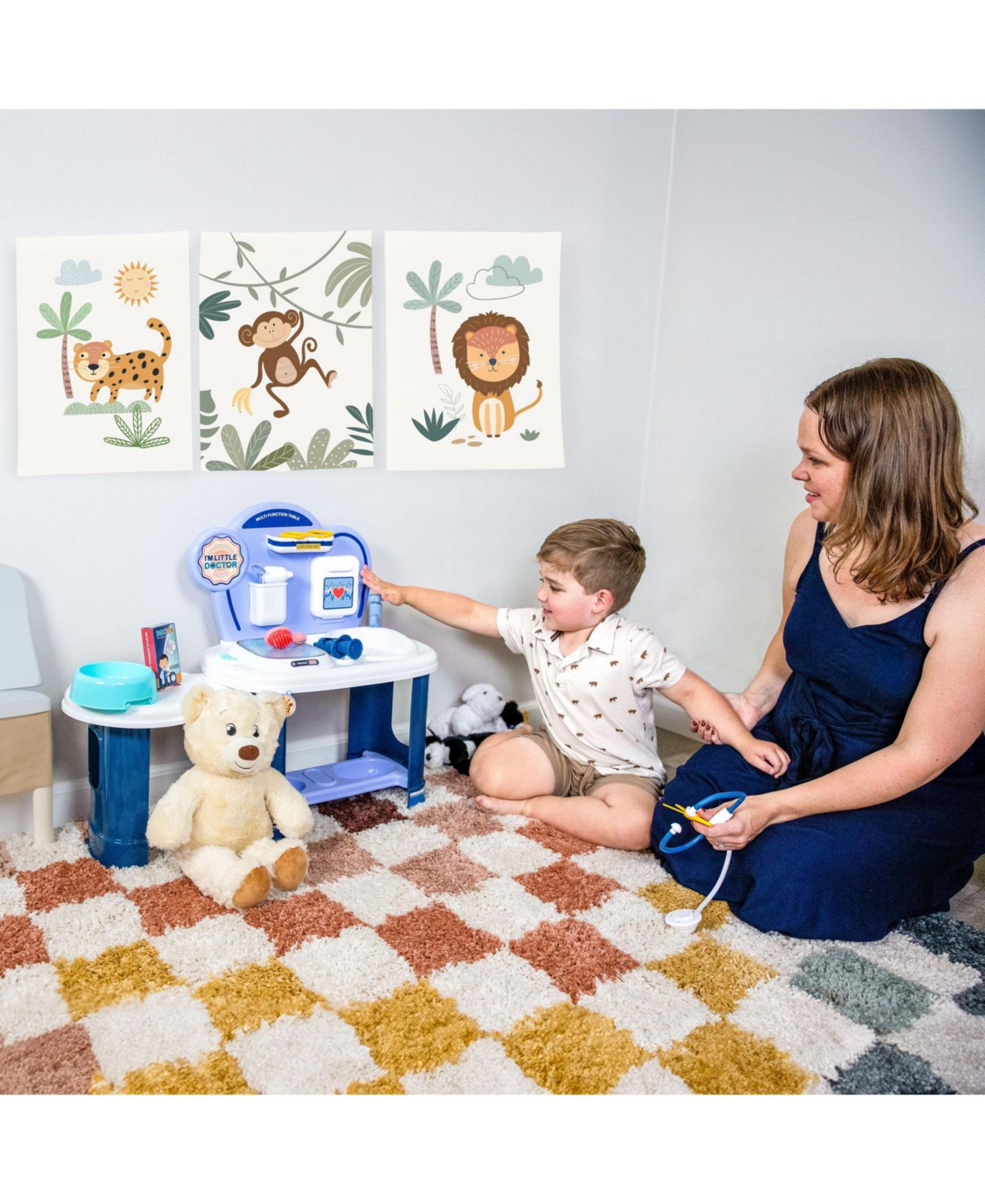 Детские игрушки Sunnydaze Decor Little Doctor Interactive Stethoscope with Lights and Sounds 12-Piece Pretend Play Vet Station, Ages 3+ — фото 9