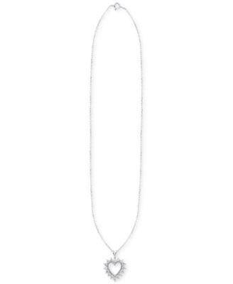 Lab-Grown Diamond Heart 18" Pendant Necklace (1 ct. t.w.) in Sterling Silver or 14k Gold-Plated Sterling Silver