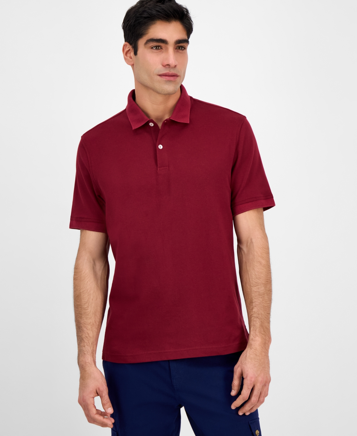 Men's Pique Polo Shirt, Exclusively at Macy's - Cherry Pie