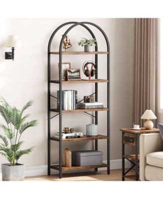 Bookshelf Tall Bookcase Arched Standing Bookshelves