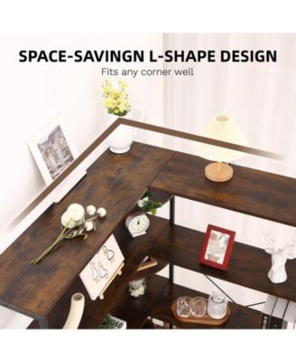 5-Tiers Corner Bookshelf with Metal Frame