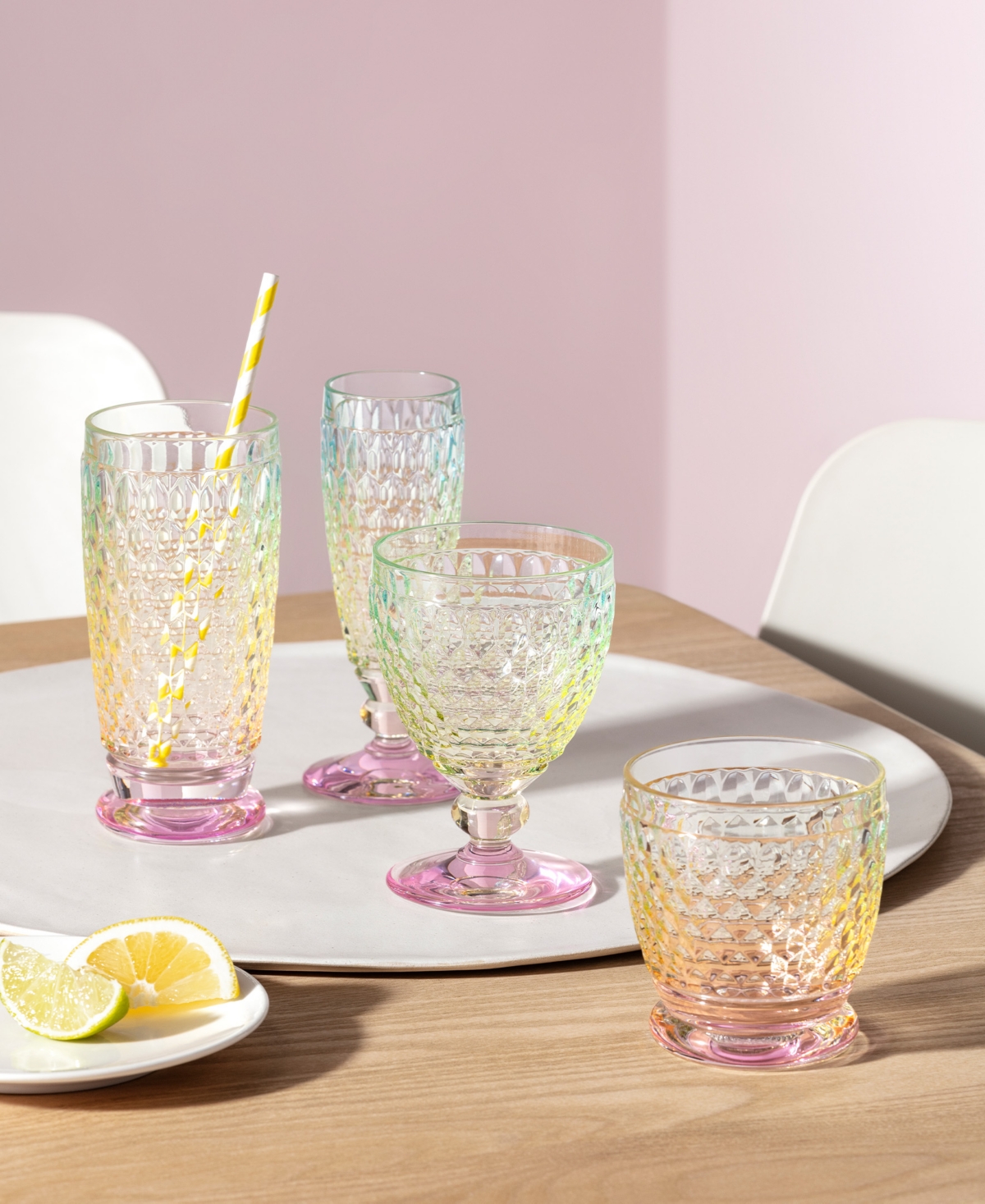 Villeroy & Boch Boston Pearl Crystal Double Old Fashioned Glasses, Set Of 4