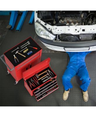 2 in 1 Rolling Cabinet Storage Organizer Chest Box Garage 6 Drawer Toolbox