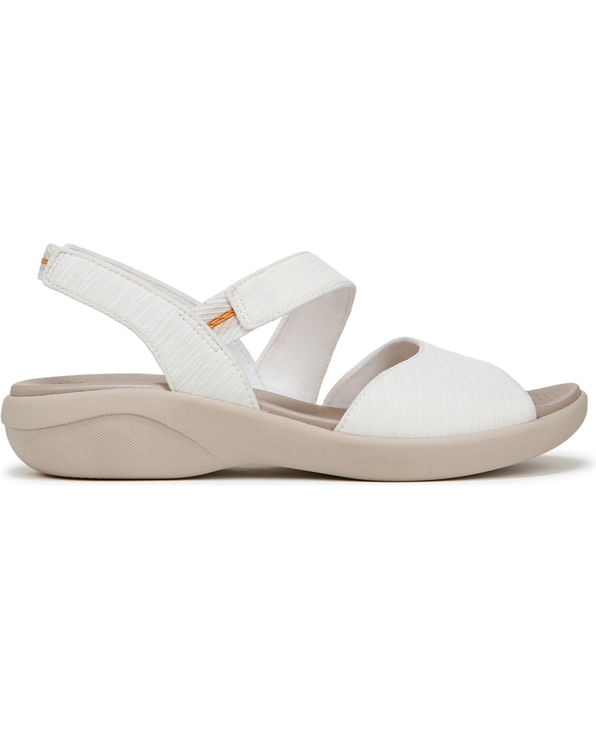 Bzees Women's Cheerful Washable Peep Toe Slingback Sandals In Bright White Waxy Fabric
