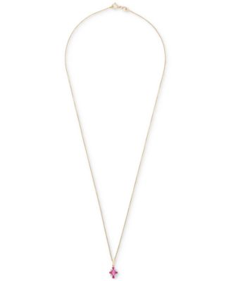 2-Pc. Ruby (3/4 ct. t.w.) & Diamond (1/20 ct. t.w.) Cluster Earrings & Pendant Necklace Set in 14k Gold-Plated Sterling Silver