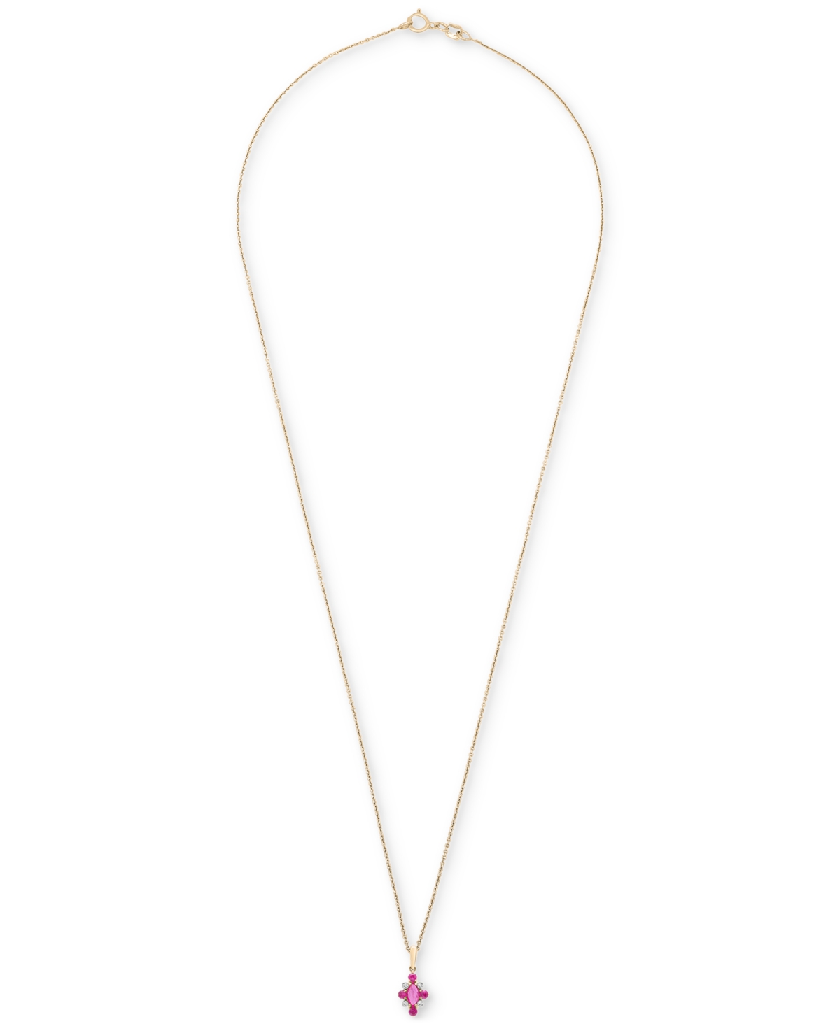 Macy's 2-pc. Ruby (3/4 Ct. T.w.) & Diamond (1/20 Ct. T.w.) Cluster Earrings & Pendant Necklace Set In 14k G In Ruby