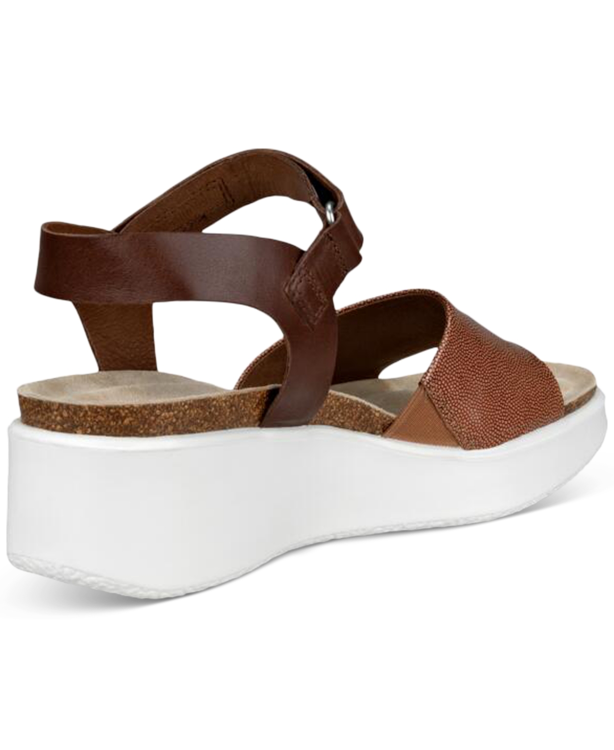 Shop Ecco Women's Flowt Wedge Cork Sandals In Cashmere,cocoa Brown