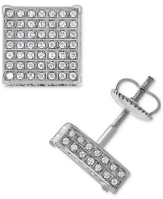 Diamond Pav&eacute; Square Stud Earrings (1/2 ct. t.w.) in 14k White Gold