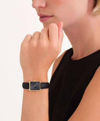 Boxy XS Women's Black Leather Watch 24mm