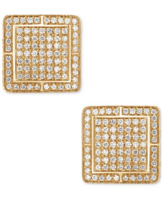 Diamond Pav&eacute; Square Stud Earrings (1 ct. t.w.) in 14k Yellow Gold