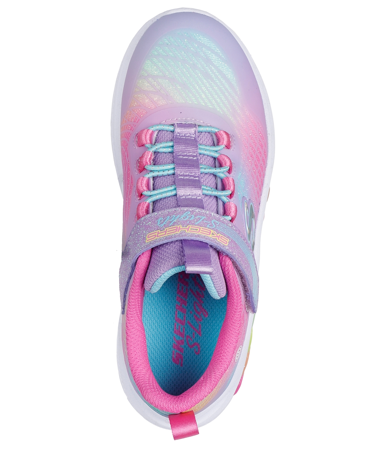 Skechers Little Girls' S-Lights: Rainbow Cruisers - Rainbow Reflecting Light-Up Casual Sneakers from Finish Line