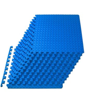 Exercise Puzzle Mat 1/2-in, Blue, 48 Sq Ft - 12 Tiles