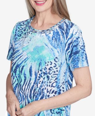 Women's Animal Printed Top with Ruched Sides