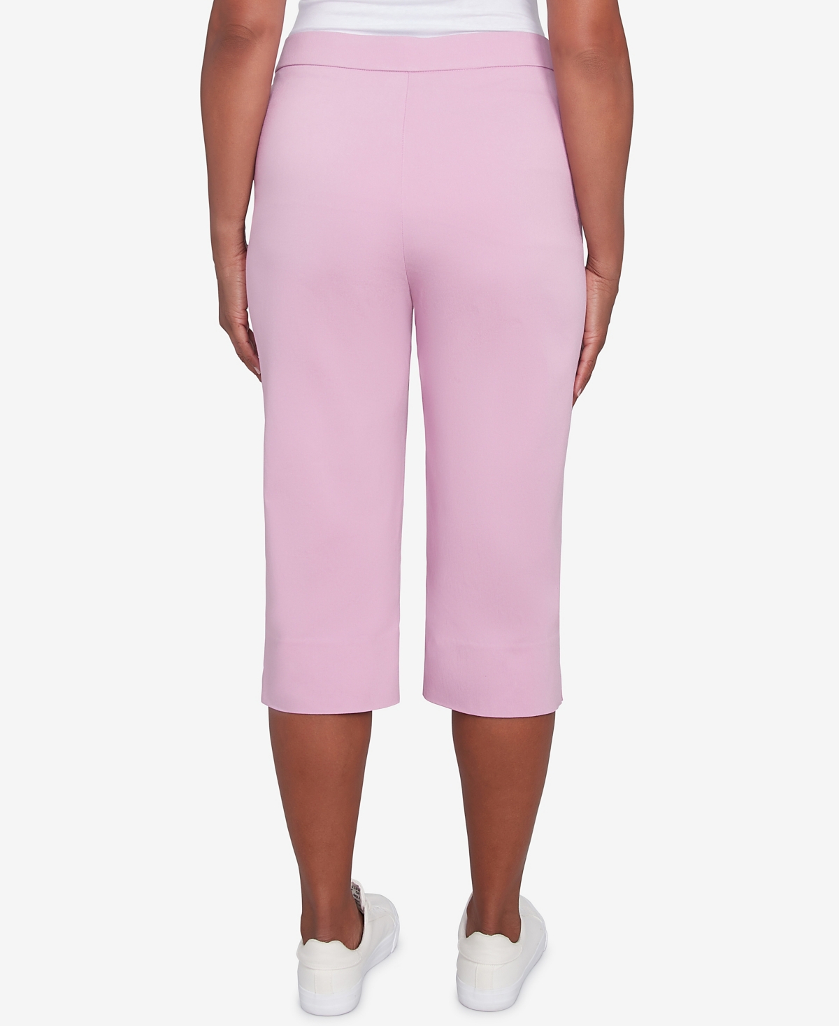 Alfred Dunner Petite Classics Flat Front Allure Clamdigger Pants In Peony