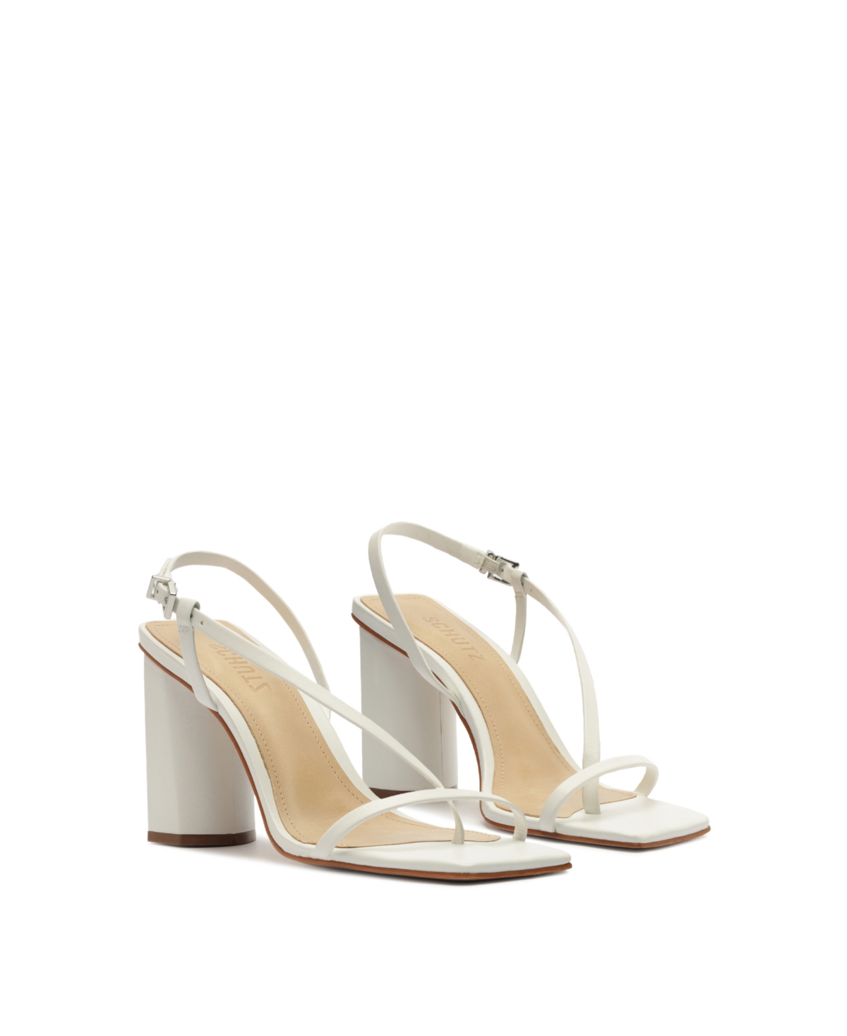 Shop Schutz Women's Heloise Block Heel Dress Sandals In White