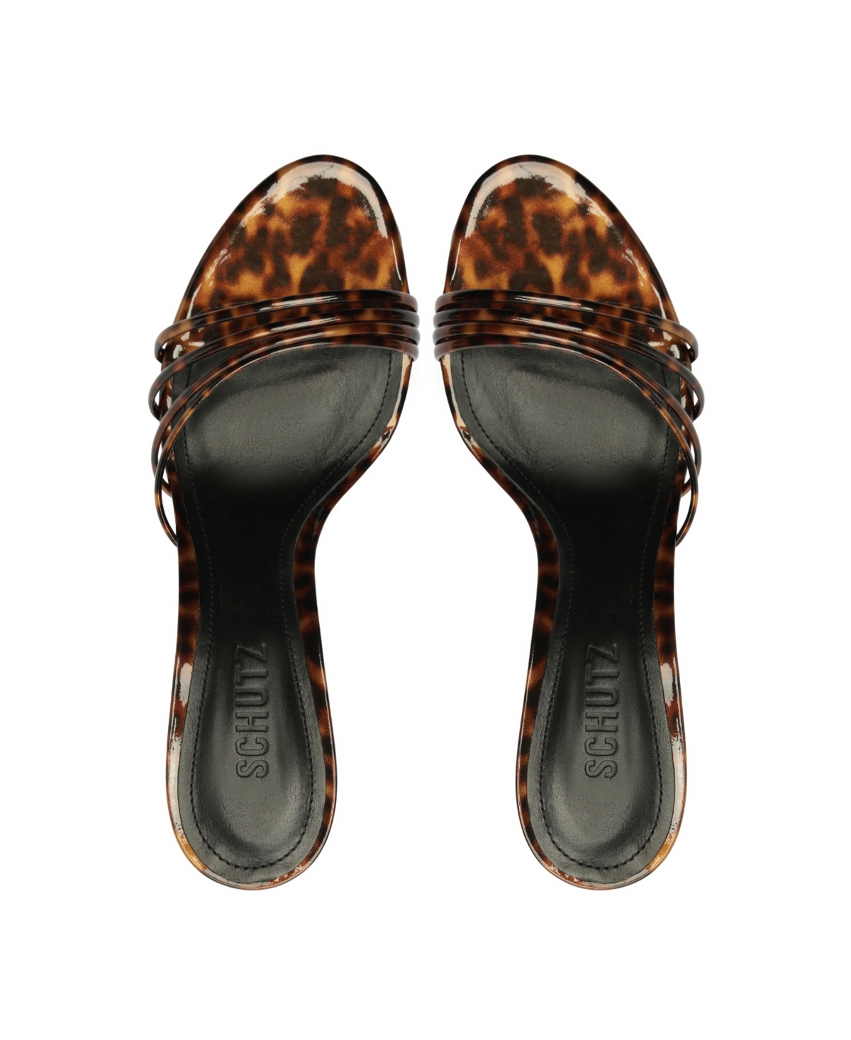 Schutz Inez Strappy Tortoise Slide Sandals In Animal Print