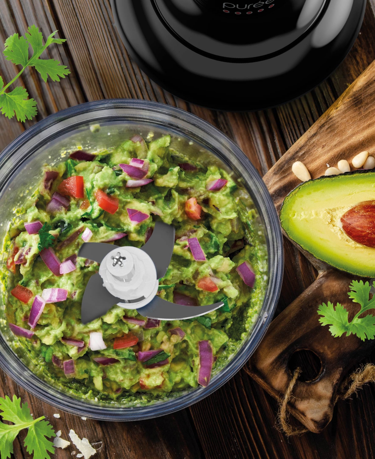 Tzumi Puree 8.5-cup Food Processor With Stainless Steel Blades, Black In Black