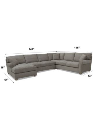 Reiter 4-Pc. Fabric Sectional Sofa, Exclusively at Macy's