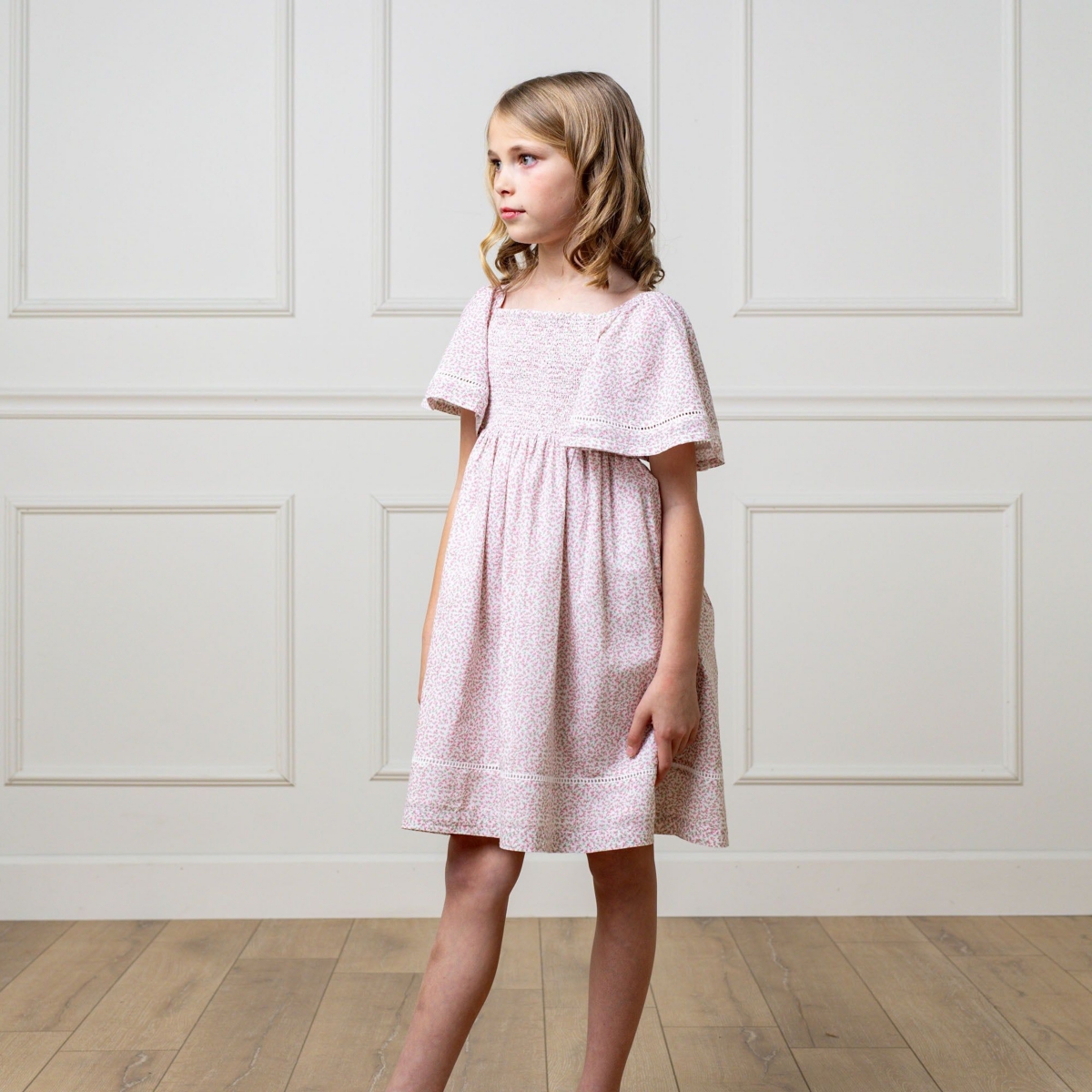 Hope & Henry Toddler Girls Smocked Bell Sleeve Dress