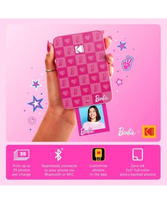 x Barbie Step Slim Instant Photo Printer, Iconic Style Barbie Case, Paper & More - Gift Bundle