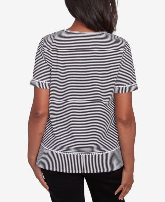 Petite Classics Crewneck Parrot Striped T-Shirt