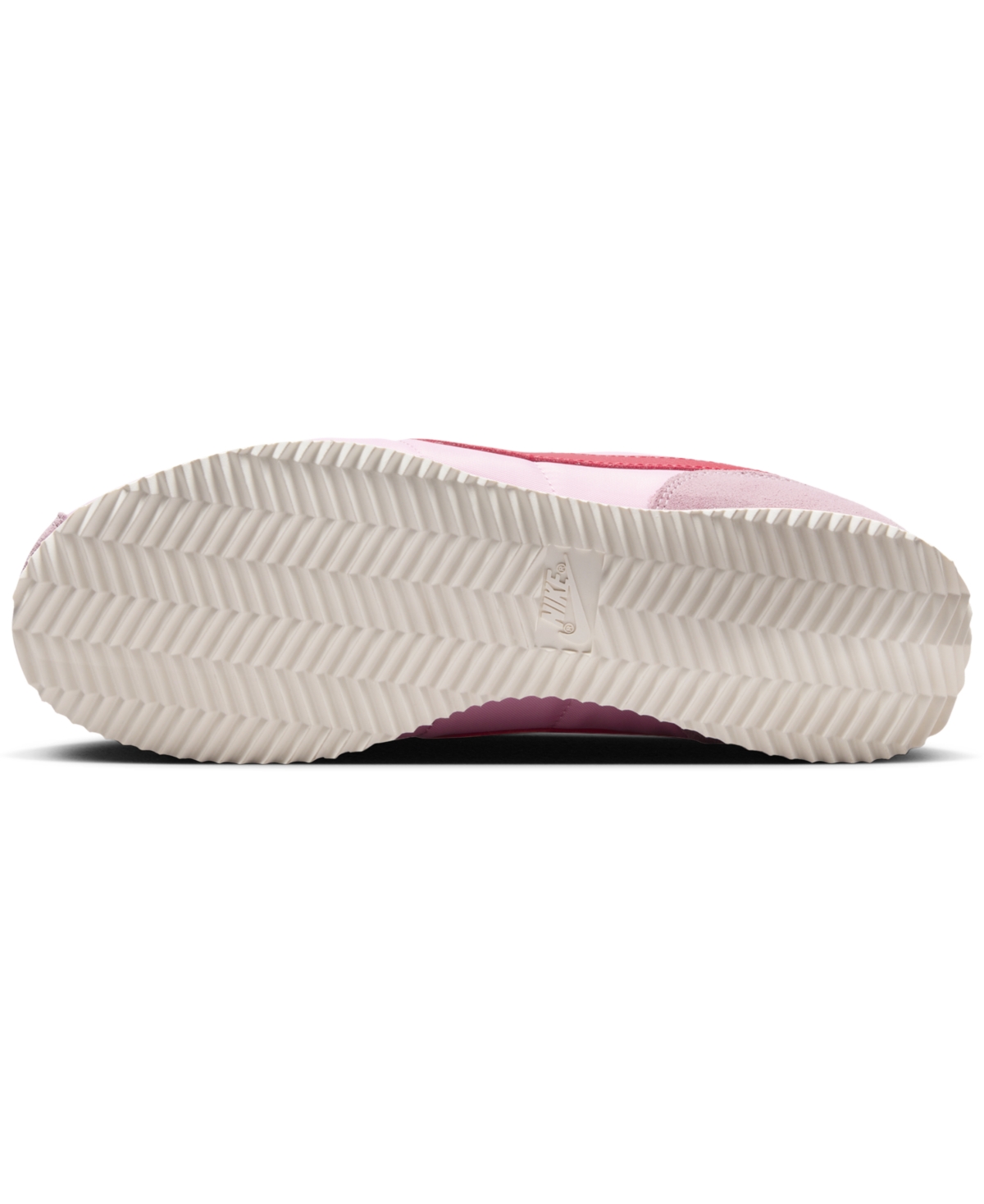 Nike Women's Cortez Textile Casual Sneakers From Finish Line In Soft Pink,fire Red