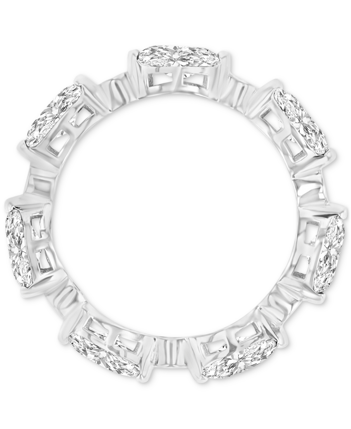Macy's Blue & White Cubic Zirconia Band Ring (5-7/8 Ct. T.w.) In Sterling Silver In Silver
