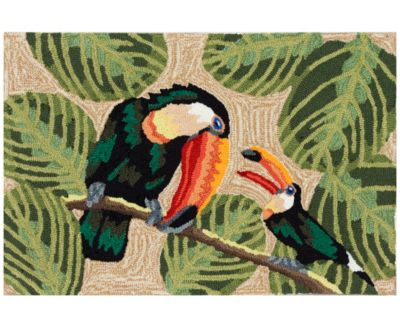 Liora Manne' - Frontporch Two Cute toucans 1'8"x2'6" Area Rug