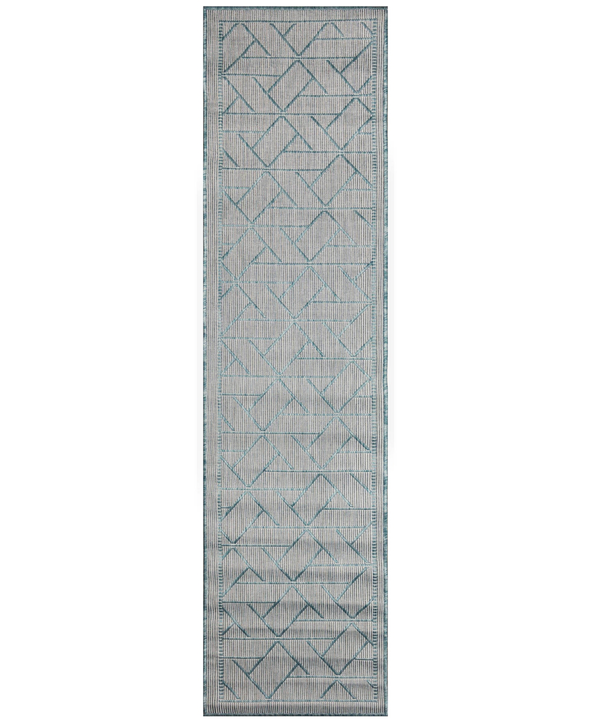 Liora Manne Carmel Pyramid 1'11"x7'6" Runner Area Rug In Aqua