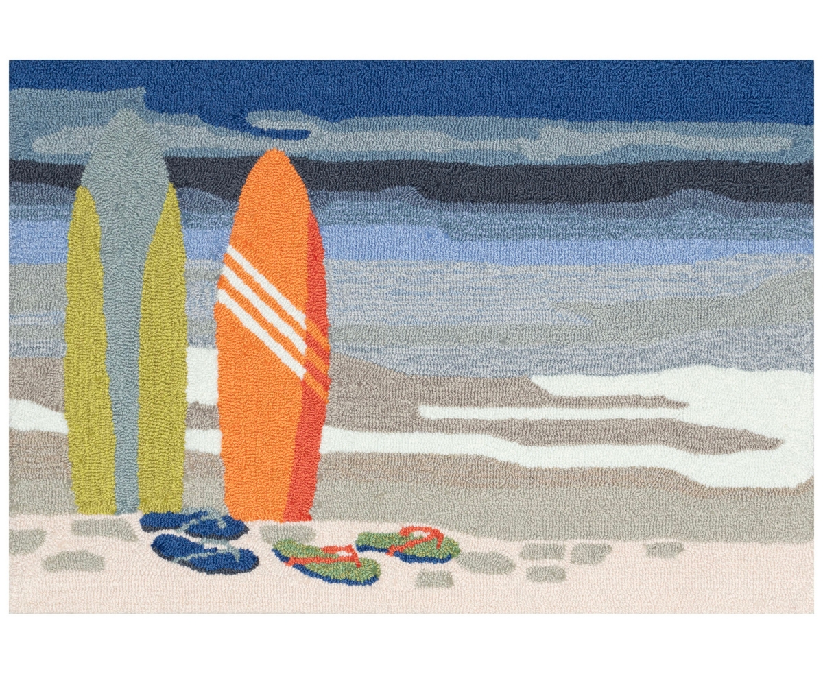 Liora Manne Frontporch Surf Break 2'x3' Area Rug In Ocean