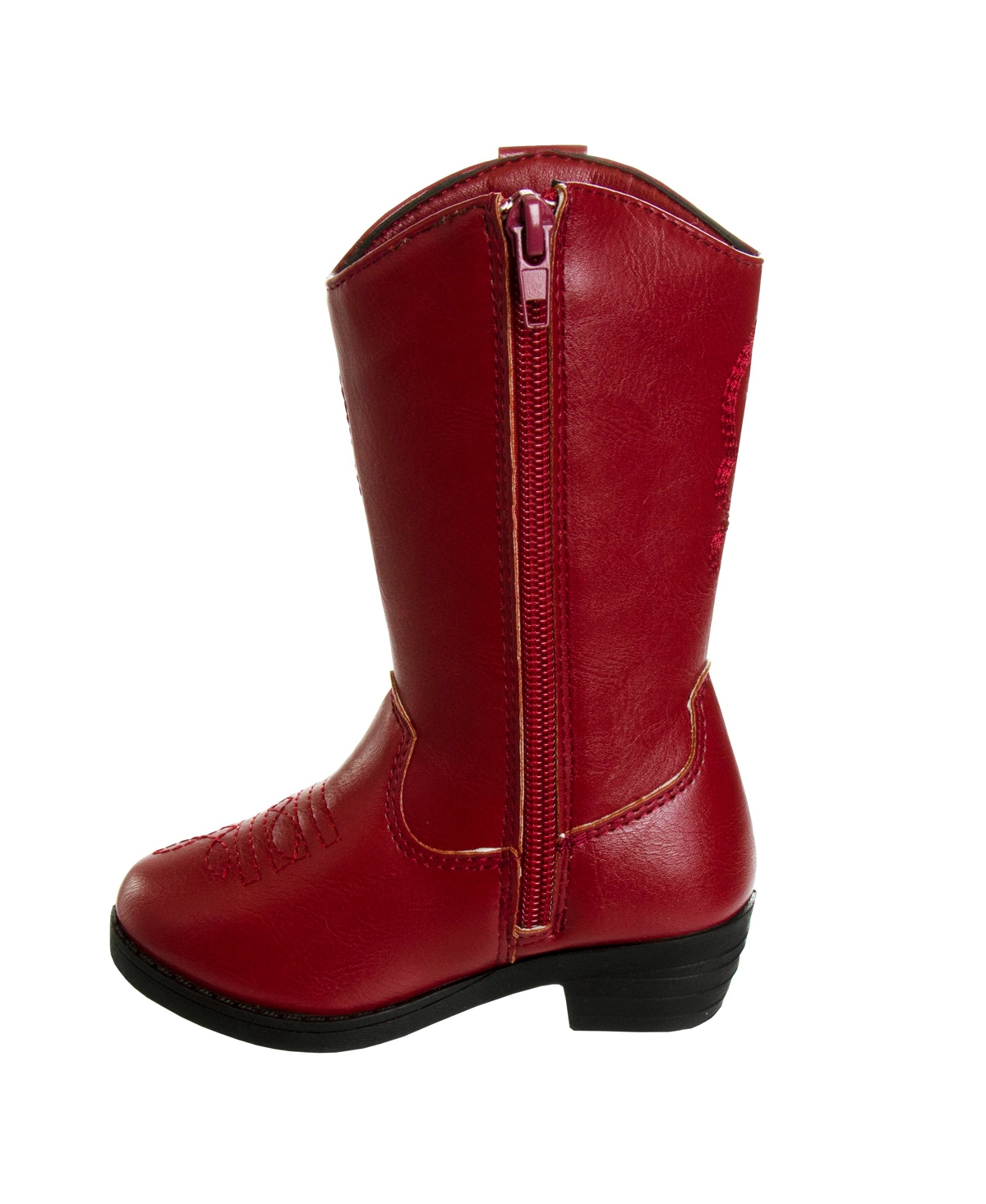 Shop Kensie Girl Toddler Zip-up Heel Boots In Red
