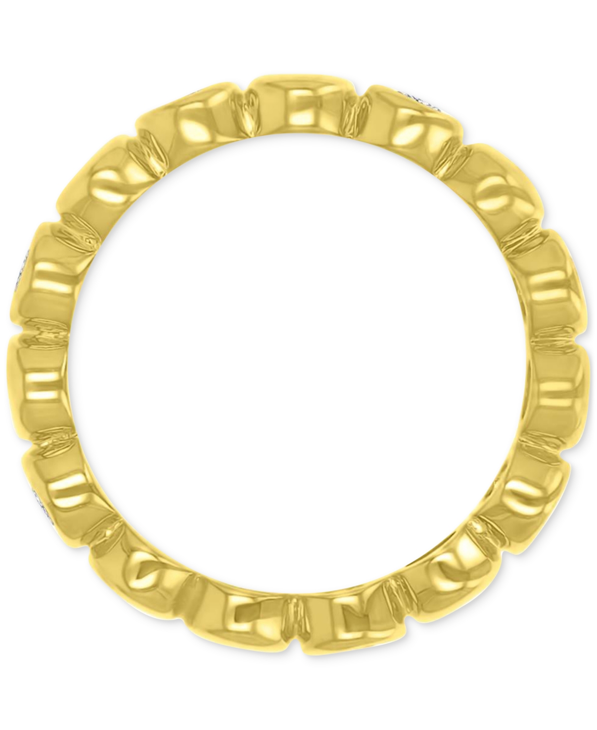 Macy's Swiss Blue Topaz Stack Ring (7/8 Ct. T.w.) In 14k Gold-plated Sterling Silver In Blue Topaz