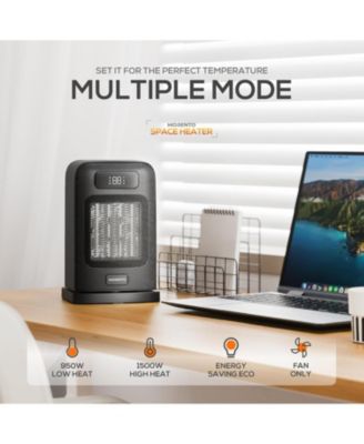 MORENTO Space Heater, 1500W Electric Heater for Indoor Use, Desk Heater with Heating and Fan Modes with Thermostat