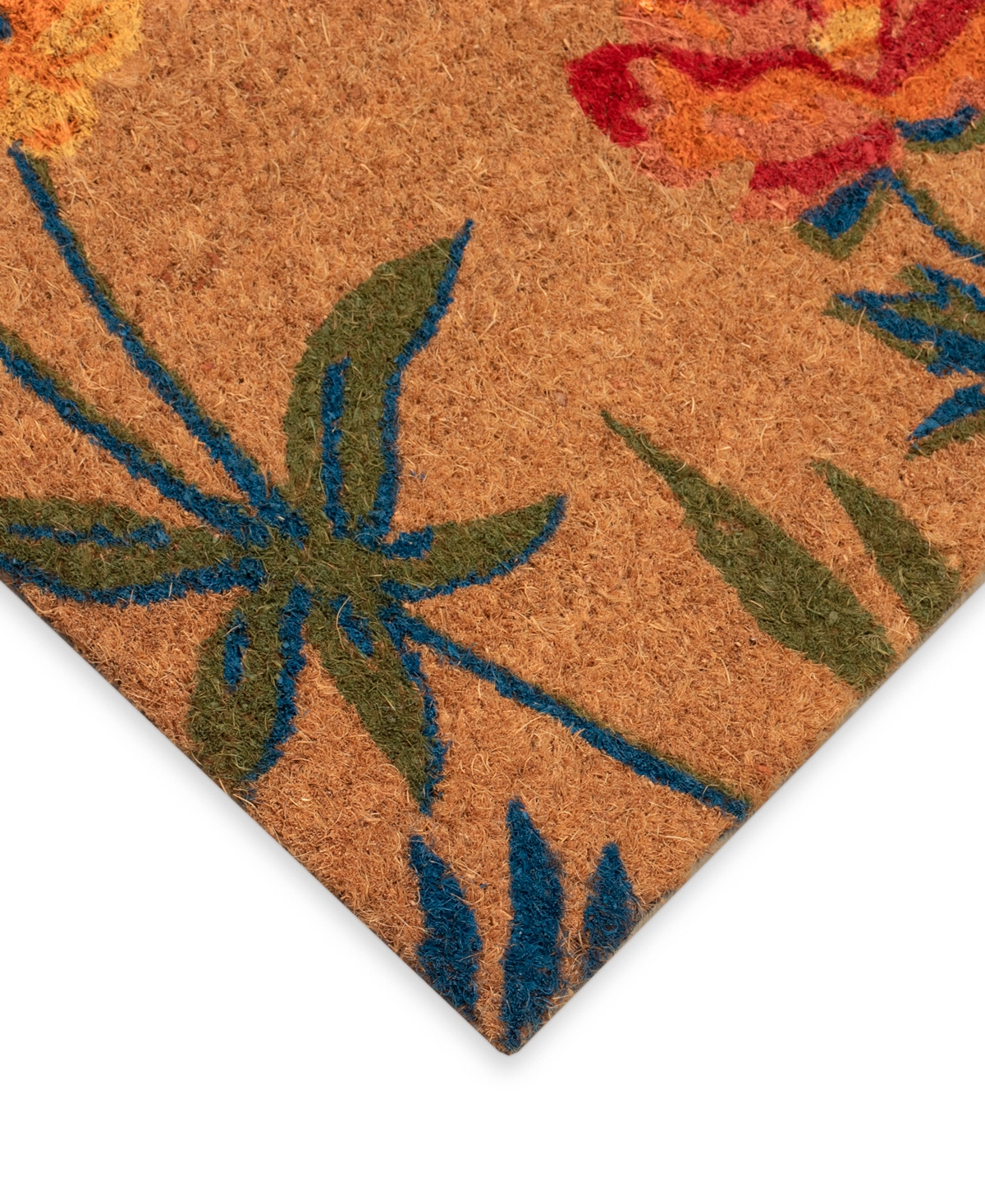 Liora Manne Natura Floral Welcome 1'6"x2'6" Area Rug In Tan