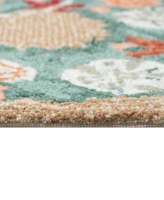 Liora Manne Frontporch Joyous Wreath Rug Collection In Tan