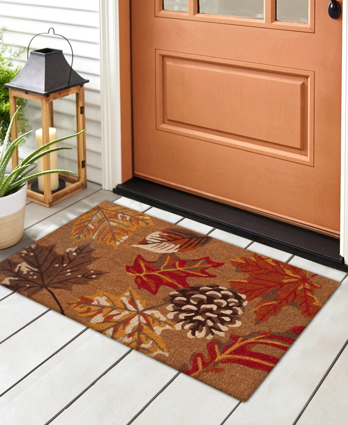 Liora Manne Natura Falling Leaves 1'6"x2'6" Area Rug In Tan