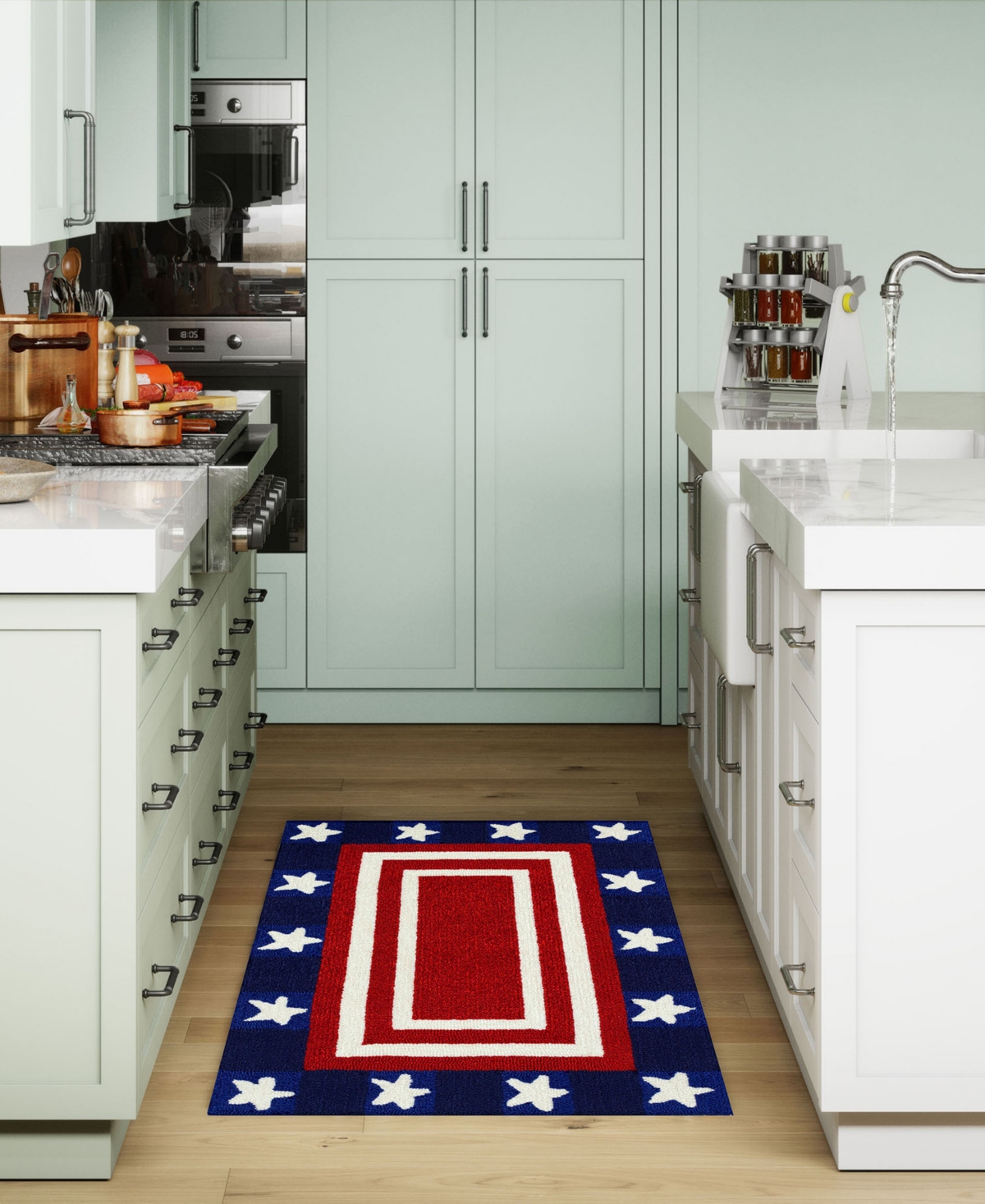Liora Manne Frontporch Patriotic Pendant Area Rug, 1'8 X 2'6 In Red