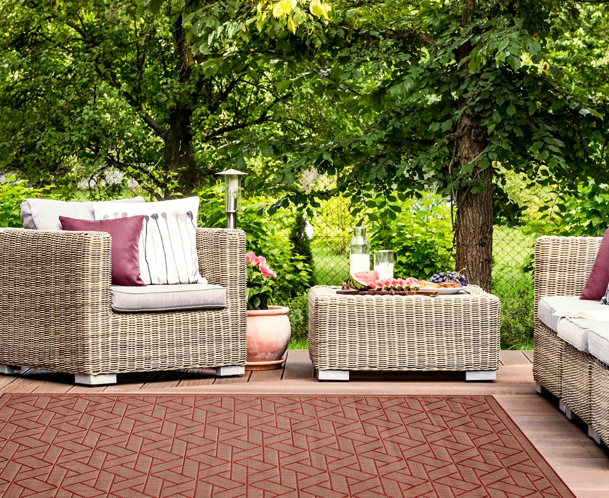 Liora Manne Carmel Pyramid 6'6"x9'4" Area Rug In Paprika