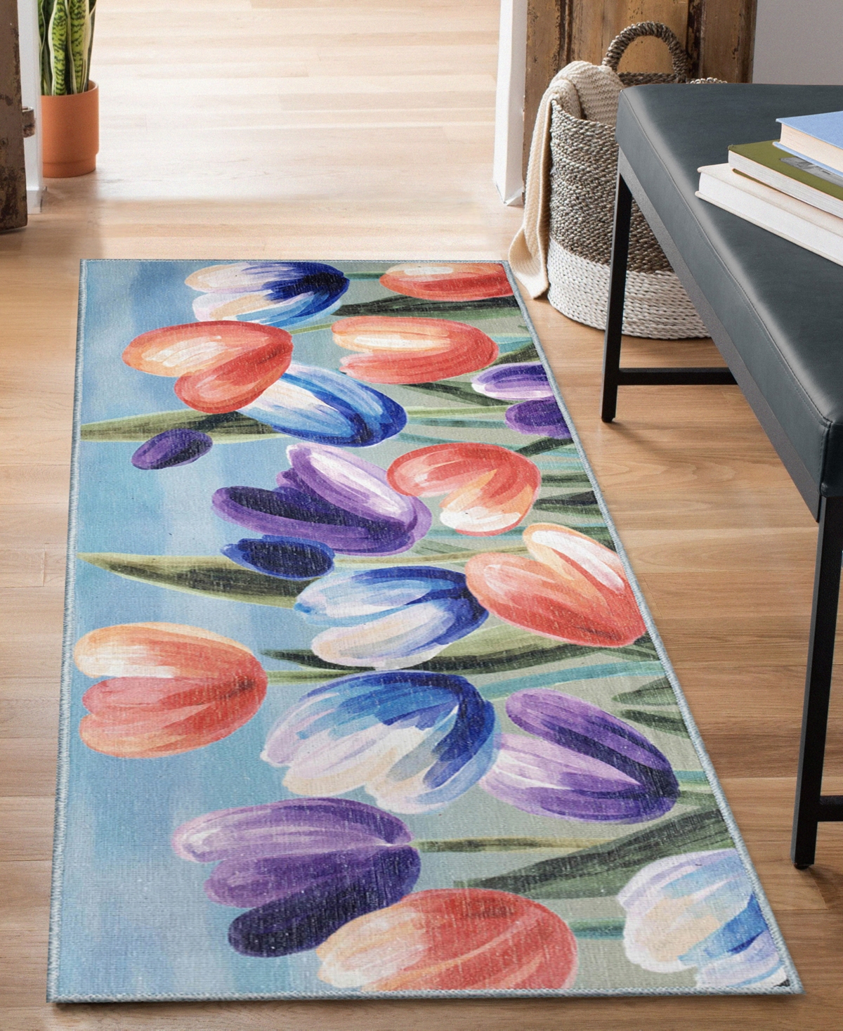Liora Manne Impressions Tulips 1'11"x4'11" Runner Area Rug In Multi