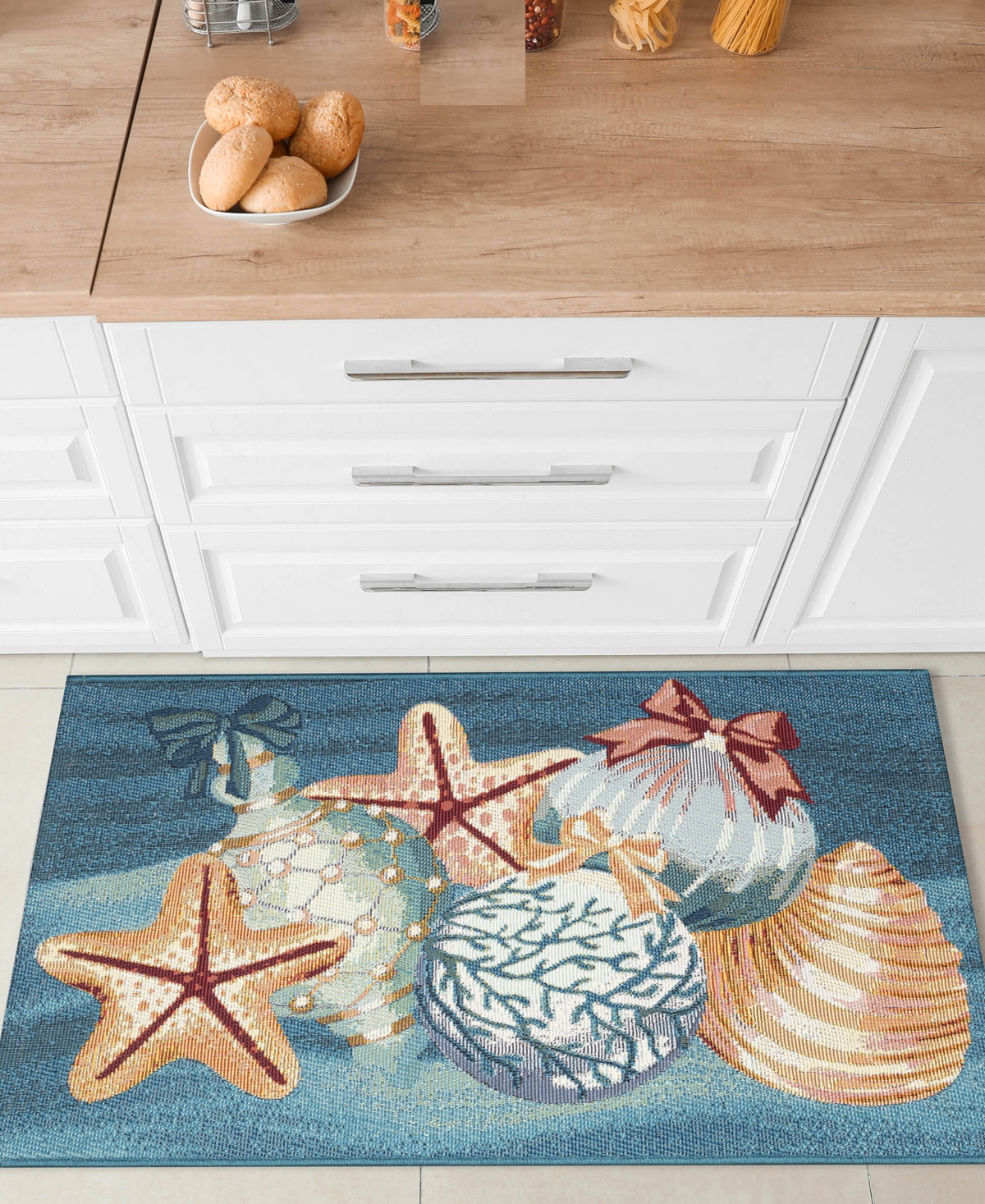 Liora Manne Esencia Sea Gem Ornaments 2'5"x3'11" Area Rug In Ocean