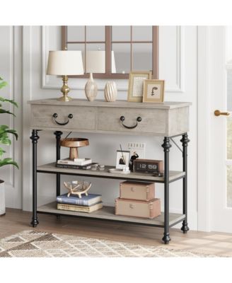 Console Tables for Entryway, Small Entryway Table with 2 Drawers for Entryway, Living Room, Hallway, Foyer, Corridor, Office