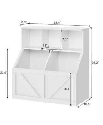 35.4" MDF Wood Stable & Safe Multifunctional Cabinet Kids Toy Storage Organizer for Room & Play Area