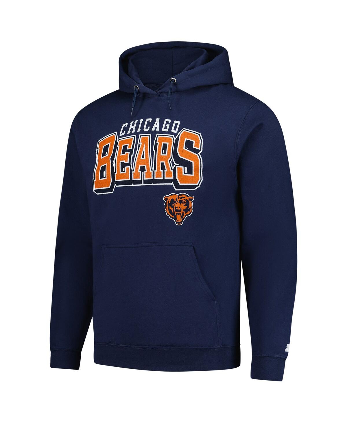 Starter Men's Navy Chicago Bears Vintage Pullover Hoodie In Navy