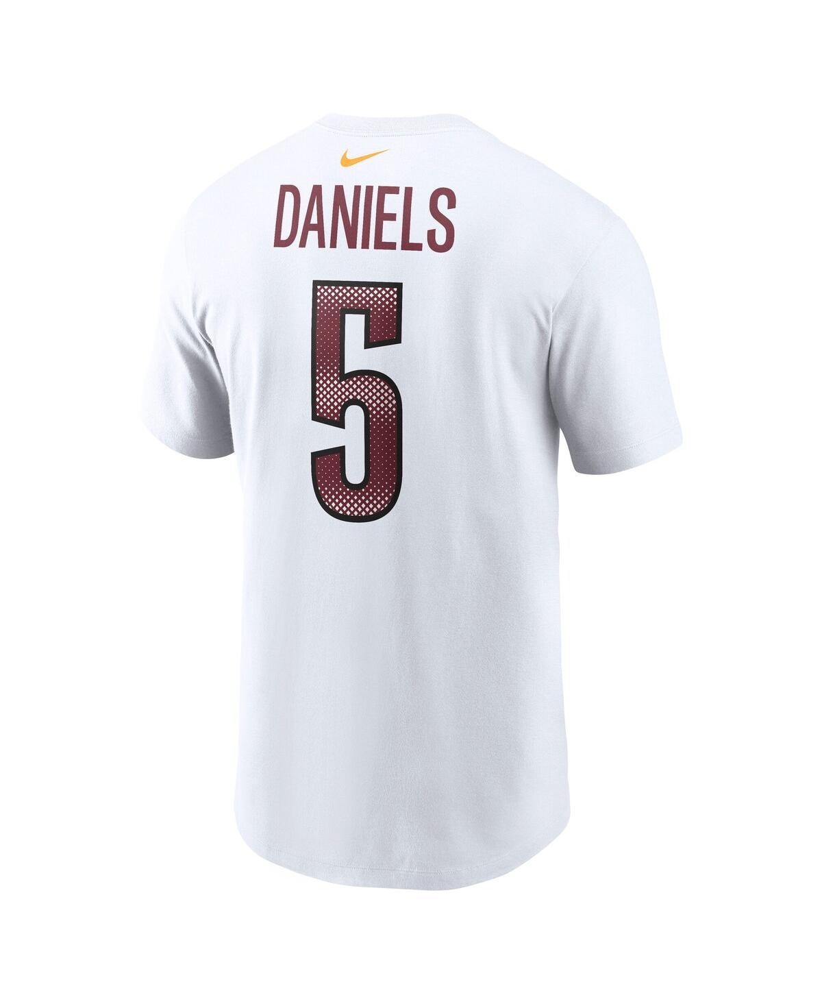 Nike Men's Jayden Daniels White Washington Commanders Name Number T-shirt In White